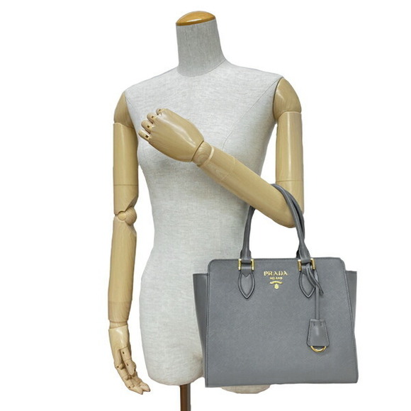 Prada Saffiano Handbag Gray - Picture 3 of 9